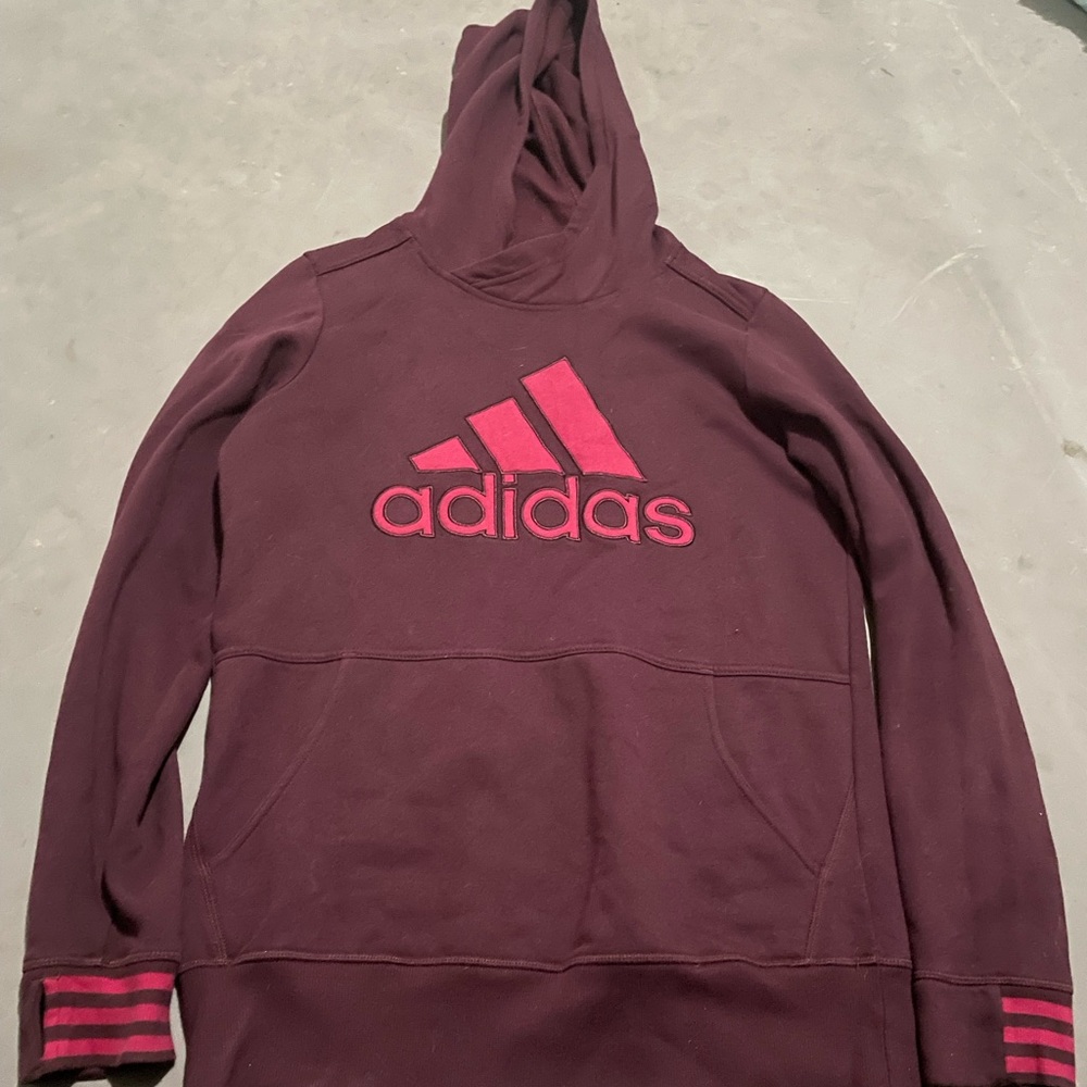 Womens burgundy Adidas hoodie